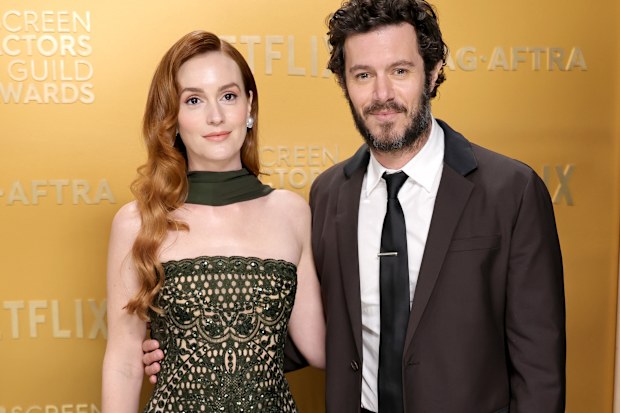 Leighton Meester and Adam Brody attend the 31st Annual Screen Actors Guild Awards at Shrine Auditorium and Expo Hall on February 23, 2025 in Los Angeles, California.  