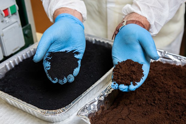 RMIT University researchers found that heating coffee grounds to about 350 degrees without oxygen creates biochar, which can be combined with sand to help produce concrete. 