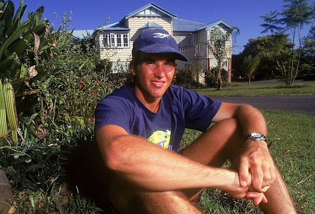 Pat Rafter pictured out the front of his family home in Brisbane, Australia in 1994 