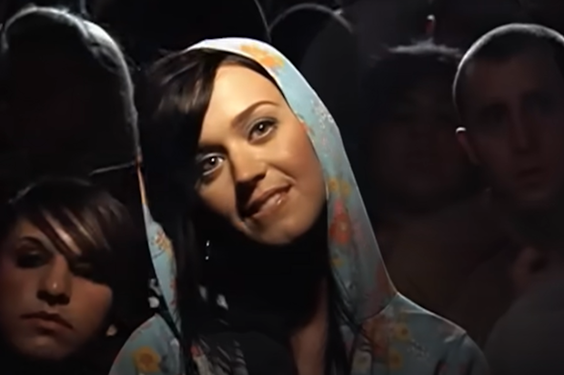 Katy Perry in the 2005 music video for Gym Class Heroes song Cupid's Chokehold.