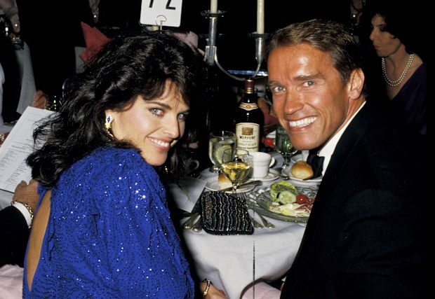 Maria Shriver and Arnold Schwarzenegger during Simon Wiesenthal Center Annual Humanitarian Awards Dinner Honoring Anatoly Scharansky at Bonaventure Hotel in Los Angeles, California, United States in 1987.