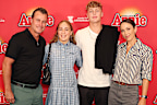 SYDNEY, AUSTRALIA - APRIL 03: Leyton Hewitt, Ava Hewitt, Cruz Hewitt and Bec Hewitt  attend the opening night of "Annie" at Capitol Theatre on April 03, 2025 in Sydney, Australia. (Photo by Don Arnold/WireImage)