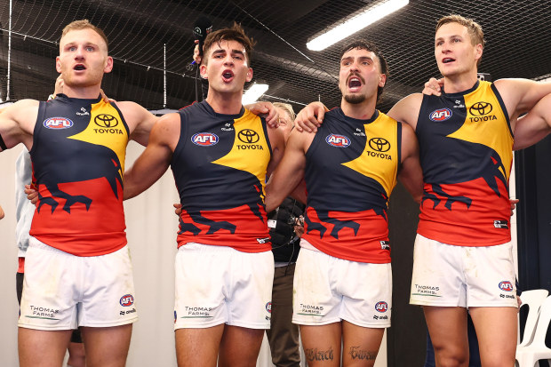 The Crows celebrated their first win of 2024.