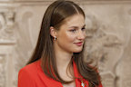 <p>Leonor accessorised with a pair of stunning 18 carat rose gold earrings studded with diamonds and rubies by the Gold &amp; Roses.</p><p>If the €1,680 (approx. $2,700 AUD) jewels look familiar, it's because Queen Letizia has worn them several times before. </p><p>Clearly young Leonor has been raiding her mother's jewellery box as well as her wardrobe!
</p>