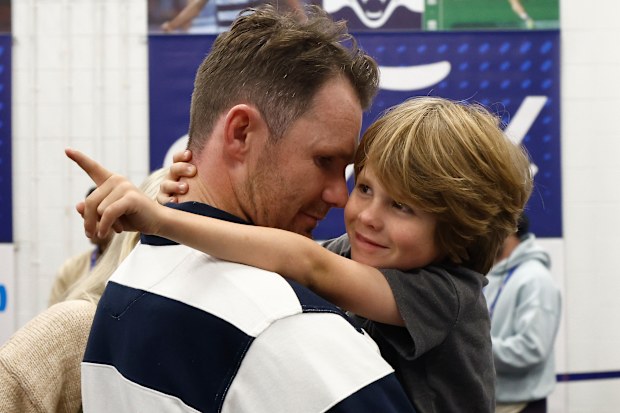 Dangerfield with son George.