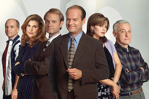 Frasier, cast, Dan Butler, Peri Gilpin, David Hyde Pierce, Kelsey Grammer, John Mahoney