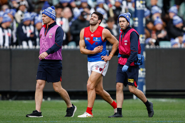 Petracca was helped off in agony.