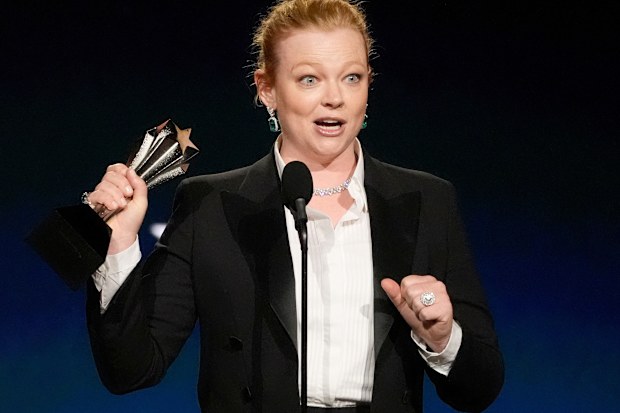 Sarah Snook accepts the award for best actress in a limited series or movie made for television for "All Her Fault" during the 31st Annual Critics Choice Awards on Sunday, Jan. 4, 2026, at The Barker Hanger in Santa Monica, Calif. (AP Photo/Chris Pizzello)