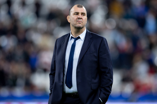 Former Argentina head coach Michael Cheika during the 2023 Rugby World Cup.
