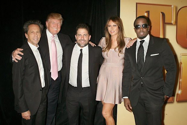 Producer Brian Grazer, Donald Trump, Director Brett Ratner, Melania Trump and Sean 'Diddy' Combs
