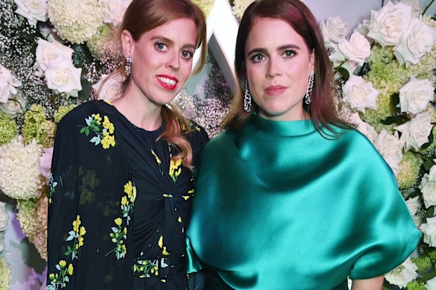 Princess Beatrice and Princess Eugenie of York at the official party celebrating Vogue World: London 2023 at George Mayfair on September 14, 2023 in London, England. 