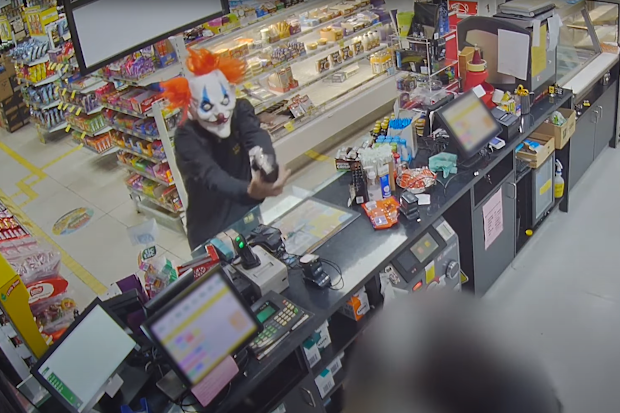 Man charged after alleged clown mask robbery at Brisbane servo | Nine ...