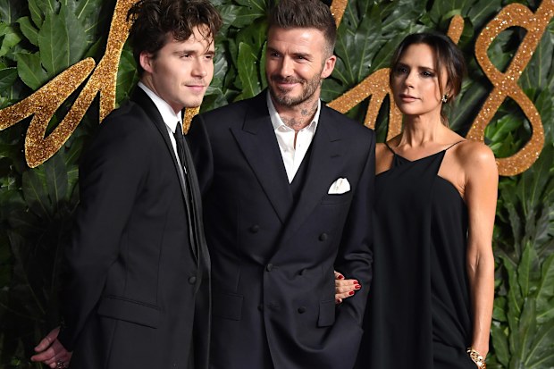 Brooklyn Beckham, David Beckham and Victoria Beckham 