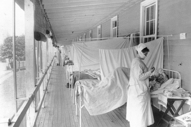 Historians think the pandemic started in Kansas in early 1918, and by winter 1919 the virus had infected a third of the global population and killed at least 50 million people, including 675,000 Americans. 