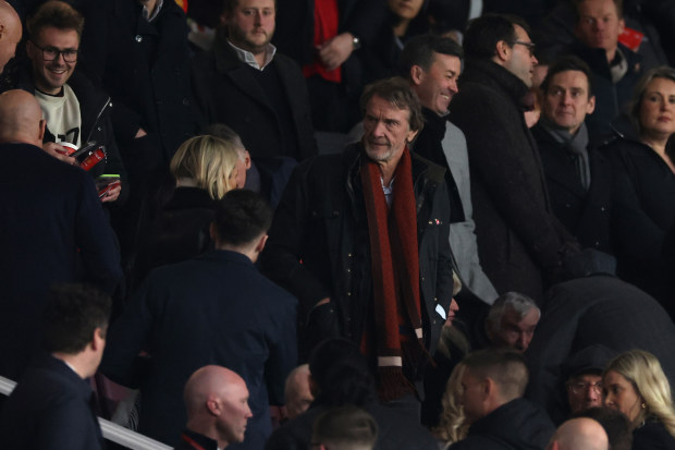 Jim Ratcliffe, Managing director of Ineos, looks on prior to the Premier League match between Manchester United and Tottenham Hotspur.