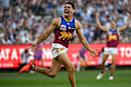 Charlie Cameron during the 2023 AFL Grand Final match between the Collingwood Magpies and the Brisbane Lions at the MCG on September 30, 2023. Photo by Eddie Jim. REALFOOTY.