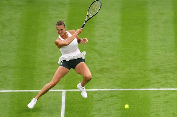 Wimbledon: Belarus' Aryna Sabalenka in action 