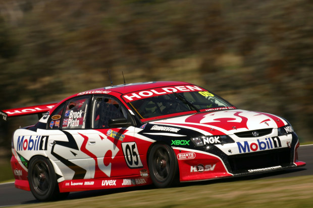 Peter Brock shares a Holden VZ Commodore with Jason Plato in 2004, but completed just 27 laps in that year's Bathurst 1000.