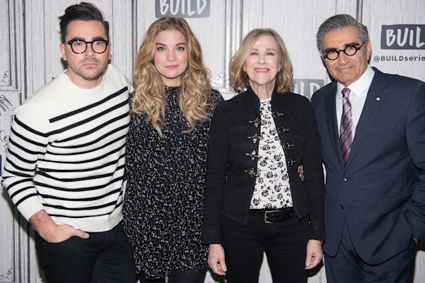 NEW YORK, NY - FEBRUARY 06:  Build Series Presents Eugene Levy, Dan Levy, Catherine O'Hara and Annie Murphy Discussing "Schitt's Creek" at Build Studio on February 6, 2017 in New York City.  (Photo by Dave Kotinsky/Getty Images)