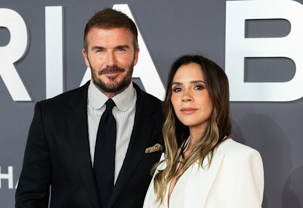 LONDON, ENGLAND - OCTOBER 08: Victoria Beckham and David Beckham attend the "Victoria Beckham" World Premiere at the Curzon Mayfair on October 08, 2025 in London, England. (Photo by Samir Hussein/WireImage)