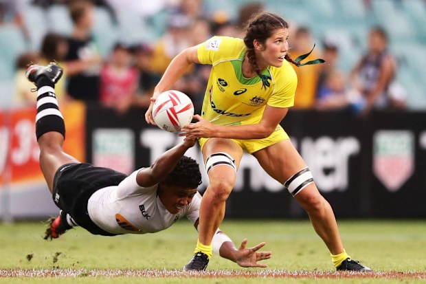 Charlotte Caslick at Allianz Stadium.