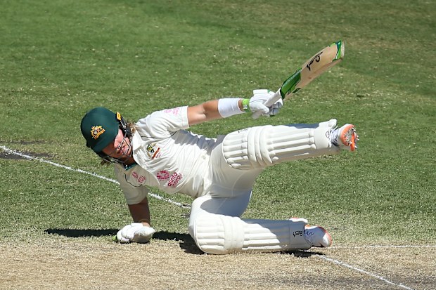 Will Pucovski of Australia bats during day three.