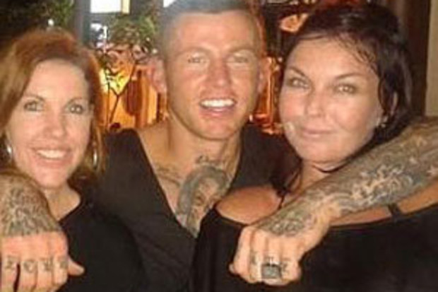 Todd Carney with Schapelle and Mercedes Corby. (Supplied)