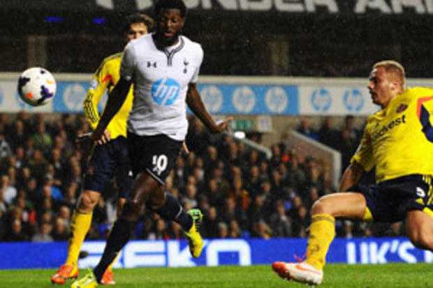 Emmanuel Adebayor scored two goals for Tottenham. (Getty)