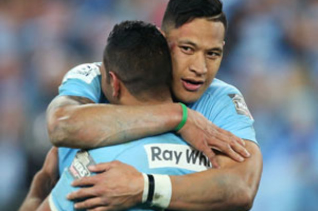 Israel Folau and Kurtley Beale. (Getty)