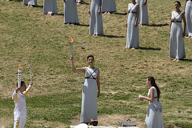 The Games were first held in Olympia in 776 BC&nbsp;and remained there for 12 centuries.