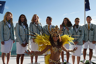 A carnival dancer gave a distinctly Brazilian flavour to the event.