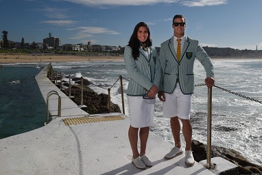 Sevens captains Charlotte Caslick and Ed Jenkins turned models for the morning.&nbsp;