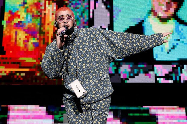 Bad Bunny performs during Mega 96.3 FM Calibash 2020 at Staples Center on January 11, 2020 in Los Angeles, California.