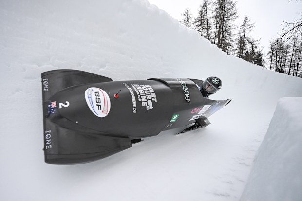 Bree Walker in action on the track in Switzerland.