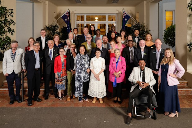 Australian of the Year Awards AOTY 2024 Governor Generals reception at Government House in Yarralumla ACT. Governor General David Hurley and his wife Linda Hurley