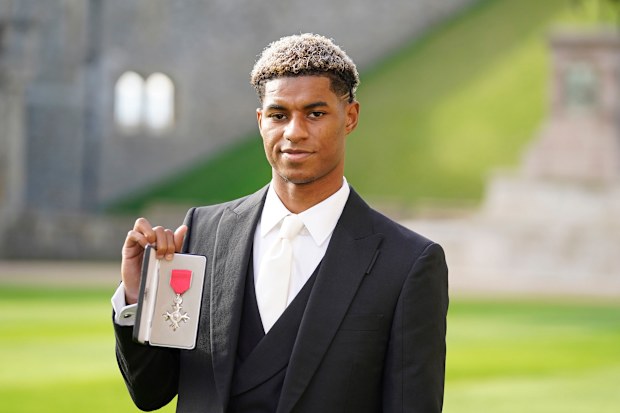 Footballer Marcus Rashford is made an MBE (Member of the Order of the British Empire) by the Duke of Cambridge