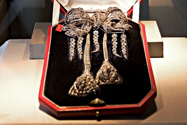 The Empress Eugénie Brooch exhibited during a media preview for a Christie's sale in New York, on April 11, 2008.