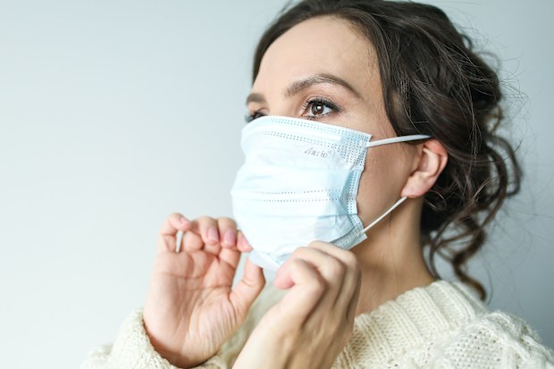 Woman in face mask