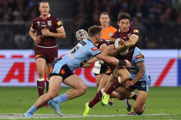 Ben Hunt during game two of the State of Origin series between New South Wales Blues and Queensland Maroons at Optus Stadium, on June 26, 2022, in Perth, Australia. (Photo by Paul Kane/Getty Images)
