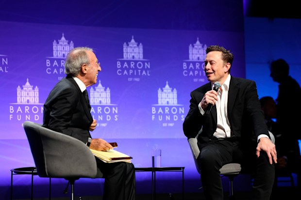 Baron Capital Group Chairman and CEO Ron Baron interviews Tesla CEO Elon Musk at the 29th Annual Baron Investment Conference in New York City on Friday, Nov. 4, 2022.