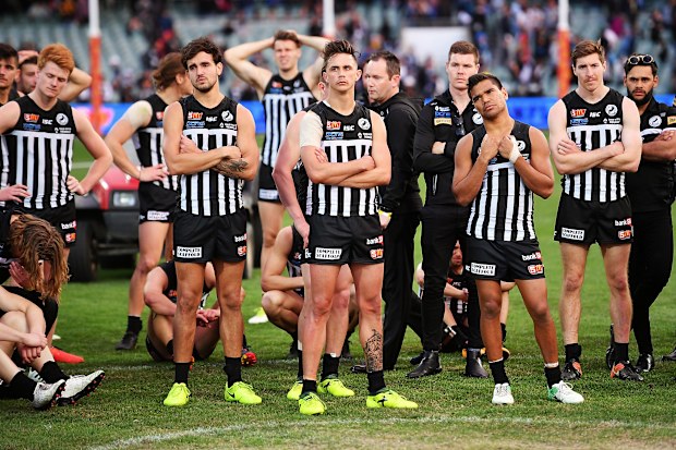Port Magpies after their loss in the 2017 SANFL grand final against Sturt.