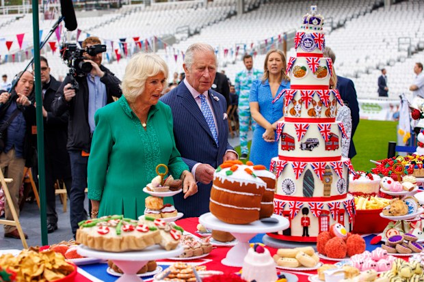 Prince Charles and Camilla, Duchess of Cornwall attend the Big Jubilee Lunch with tables set up on the pitch at The Oval cricket ground, London, Sunday, June 5, 2022 on day four of the Platinum Jubilee celebrations. 