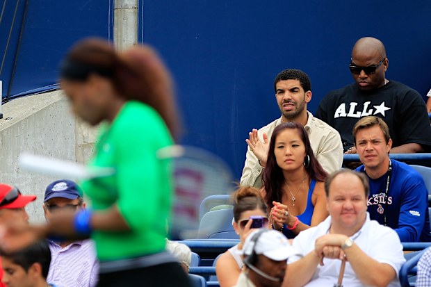 Drake attends the final between Serena Williams and Samantha Stosur