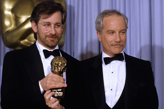 Richard Dreyfuss and Steven Spielberg at the Academy Awards Show in 1987