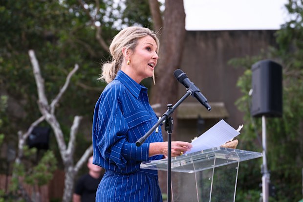 Australian news presenter Georgie Gardner speaks during the Australian Memorial for Dr Jane Goodall at Taronga Zoo on November 13, 2025 in Sydney, Australia. Jane Goodall, the world-renowned primatologist and conservationist, died at the age of 91 while in California on a speaking tour in October 2025, the Jane Goodall Institute said. Her pioneering research on wild chimpanzees revolutionised science and inspired global efforts in conservation and animal welfare.