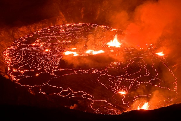 Gases that emanate from the volcano can be dangerous if inhaled.  (USGS via AP)