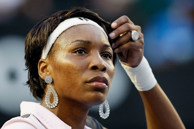 Venus Williams on day two of the Australian Open 2008 at Melbourne Park on January 15, 2008 in Melbourne, Australia.
