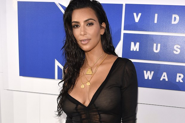 Kim Kardashian West arrives at the MTV Video Music Awards at Madison Square Garden on Sunday, Aug. 28, 2016, in New York, weeks after her Paris robbery.