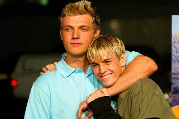Aaron and Nick Carter (left) aririve for the "Simple Life 2" Welcome Home Party at The Spider Club  on April 14, 2004 in Hollywood. (Photo by Frazer Harrison/Getty Images) *** Local Caption *** Aaron Carter; Nick Carter