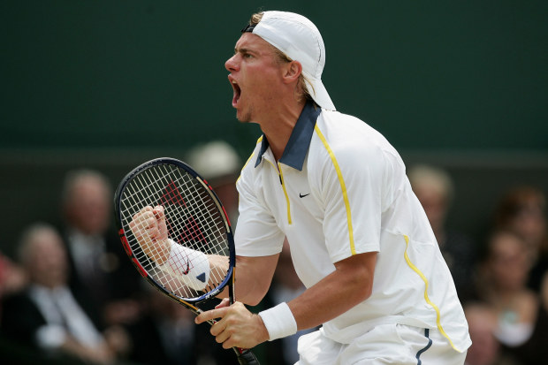 Lleyton Hewitt during the All England Lawn Tennis and Croquet Club in London, 2005.